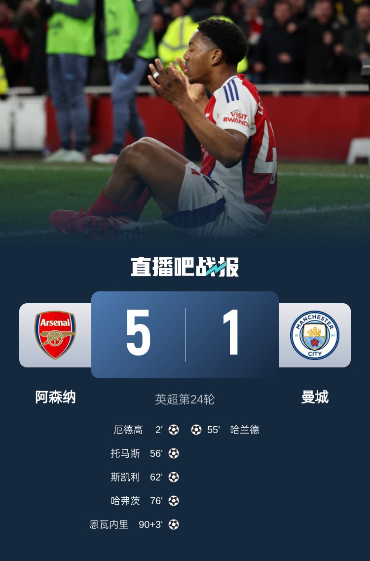 硬氣槍手無畏強敵！阿森納本賽季5-1碾壓曼城，3-0完勝皇馬